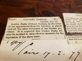 Rare autographed 1877 letter signed ALS Chinese CHARLES G.  GORDON Khartoum Sudan 2