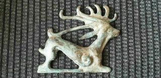 extremely rare Scythian bronze stylized Stag Appliqué 900 BC to around 200 BC 2