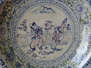 Antique Korea Korean Joseon Blue and White Porcelain Large Charger 7