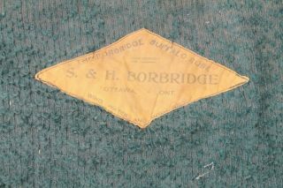 ANTIQUE 1890 ' s S&H BORBRIDGE BUFFALO ROBE CARRIAGE BUGGY SLEIGH BLANKET RARE 5