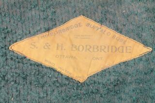 ANTIQUE 1890 ' s S&H BORBRIDGE BUFFALO ROBE CARRIAGE BUGGY SLEIGH BLANKET RARE 6