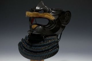 Japan Antique Edo menpo iron yoroi Kabuto mask Armor koshirae katana samurai 武将 3