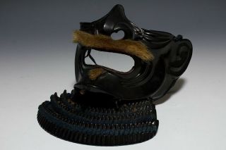 Japan Antique Edo menpo iron yoroi Kabuto mask Armor koshirae katana samurai 武将 6