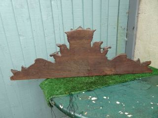 19thC GOTHIC BLACK FOREST WOODEN OAK PEDIMENT WITH SEATED FIGURES c1880s 6