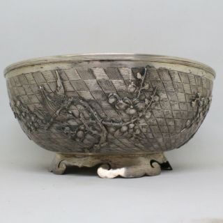 Chinese Silver Bowl Singfat 19th 20th Century