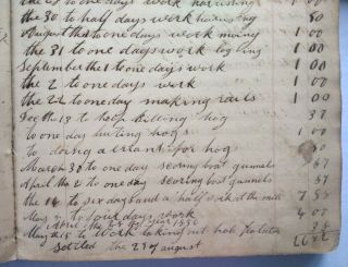 SAW MILL & BOAT BUILDING Handwritten Work Diary/Ledger Venango Forest County PA 10