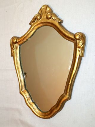 Antique Hand Carved 1800 Italian Baroque Gold Gilded Gilt Wood Wall Frame Mirror