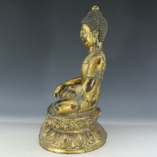 Chinese Exquisite Handmade Copper gilt Buddha statue 2