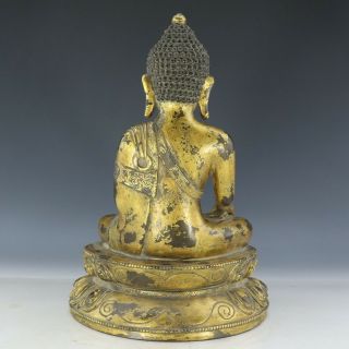 Chinese Exquisite Handmade Copper gilt Buddha statue 3