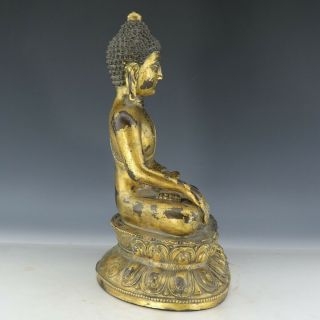Chinese Exquisite Handmade Copper gilt Buddha statue 4