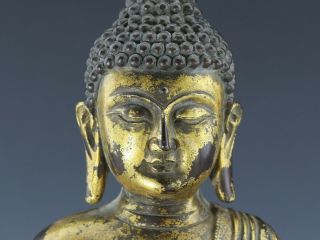 Chinese Exquisite Handmade Copper gilt Buddha statue 6