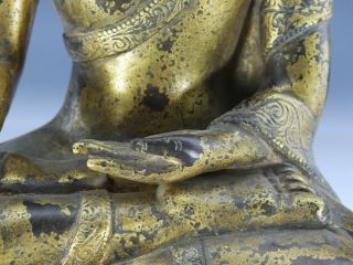 Chinese Exquisite Handmade Copper gilt Buddha statue 8