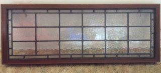 Large Rectangular Stain Glass Wood Frame Panel (63” X 23”) 2