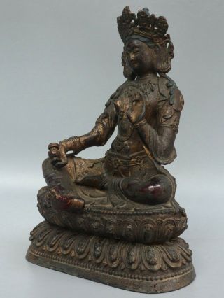 Chinese Exquisite Handmade Buddha copper statue 3