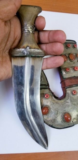 جنبية Antique YEMEN knife khanjar خنجر يماني handmade yemen Dagger jambiya AQEEQ 6