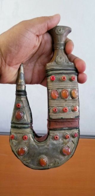 جنبية Antique YEMEN knife khanjar خنجر يماني handmade yemen Dagger jambiya AQEEQ 7