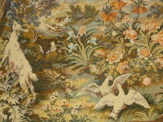 Huge Vintage French WallHanging Tapestry Verdure & Animals 216cm x 157cm 2