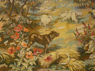Huge Vintage French WallHanging Tapestry Verdure & Animals 216cm x 157cm 3