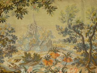 Huge Vintage French WallHanging Tapestry Verdure & Animals 216cm x 157cm 4