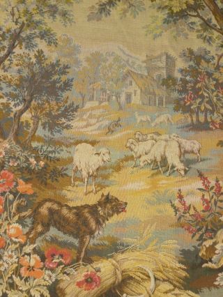 Huge Vintage French WallHanging Tapestry Verdure & Animals 216cm x 157cm 5