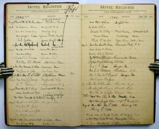 PORTLAND MAINE HOTEL REGISTER Pre - WWII Handwritten Travel Ledger/Diary 1937 - 1942 10
