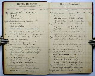 PORTLAND MAINE HOTEL REGISTER Pre - WWII Handwritten Travel Ledger/Diary 1937 - 1942 11