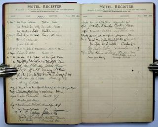 PORTLAND MAINE HOTEL REGISTER Pre - WWII Handwritten Travel Ledger/Diary 1937 - 1942 12