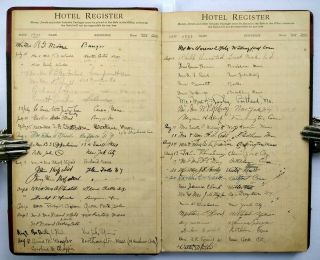 PORTLAND MAINE HOTEL REGISTER Pre - WWII Handwritten Travel Ledger/Diary 1937 - 1942 5