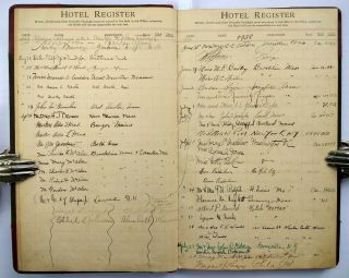 PORTLAND MAINE HOTEL REGISTER Pre - WWII Handwritten Travel Ledger/Diary 1937 - 1942 6