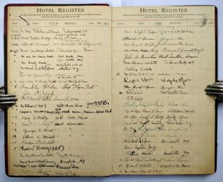 PORTLAND MAINE HOTEL REGISTER Pre - WWII Handwritten Travel Ledger/Diary 1937 - 1942 7
