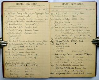 PORTLAND MAINE HOTEL REGISTER Pre - WWII Handwritten Travel Ledger/Diary 1937 - 1942 8