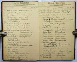 PORTLAND MAINE HOTEL REGISTER Pre - WWII Handwritten Travel Ledger/Diary 1937 - 1942 9