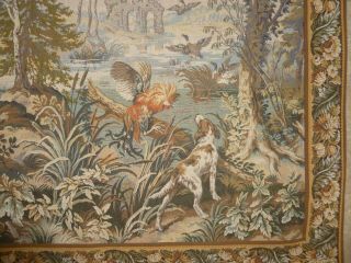 Huge Vintage French WallHanging Tapestry Verdure & Wild Life 216cm x 157cm 2