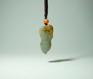 A Carved ' Double - Gourd ' Jadeite Pendant 6