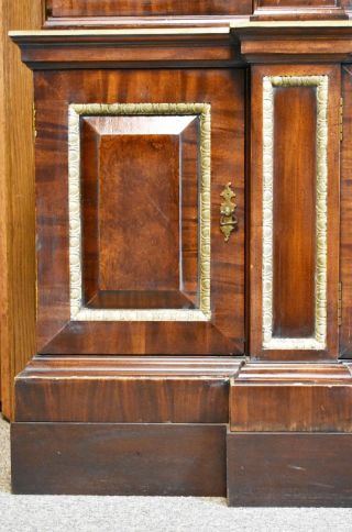 Baker Mahogany 4 Door Breakfront gold gilt fluted columns Williamsburg Style 5