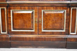 Baker Mahogany 4 Door Breakfront gold gilt fluted columns Williamsburg Style 6