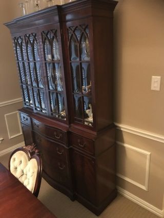 1950’s Drexel Breakfront/china Cabinet With Secretary
