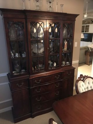 1950’s Drexel Breakfront/China Cabinet With Secretary 2