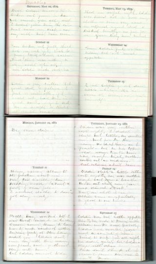 14 Handwritten West Coast San Francisco CA Diaries Matilda Cobb Perley 1875 - 1898 6