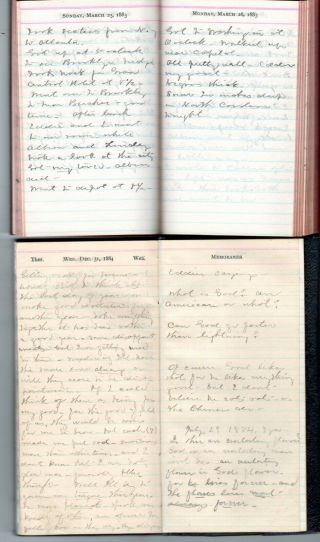 14 Handwritten West Coast San Francisco CA Diaries Matilda Cobb Perley 1875 - 1898 7