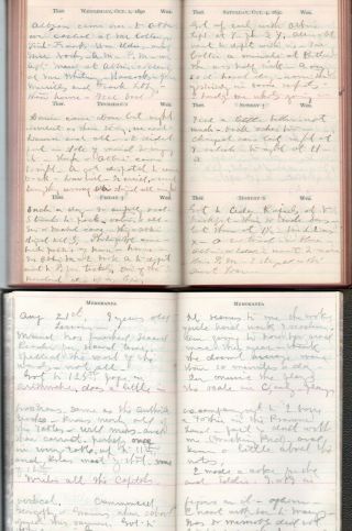 14 Handwritten West Coast San Francisco CA Diaries Matilda Cobb Perley 1875 - 1898 9