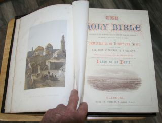 LARGE 1862 antique family Holy Bible 4