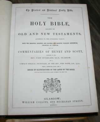 LARGE 1862 antique family Holy Bible 5