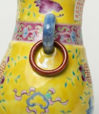 19th Chinese Antique Famille Rose Porcelain Vase With Wood Box 9