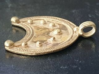 Roman large solid Gold 2nd - 3rd century Lunar Pendant/amulet :6.  30 grams 3