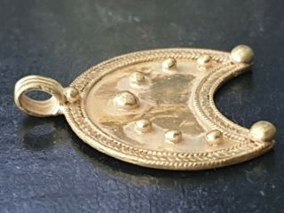 Roman large solid Gold 2nd - 3rd century Lunar Pendant/amulet :6.  30 grams 4
