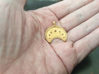 Roman large solid Gold 2nd - 3rd century Lunar Pendant/amulet :6.  30 grams 7