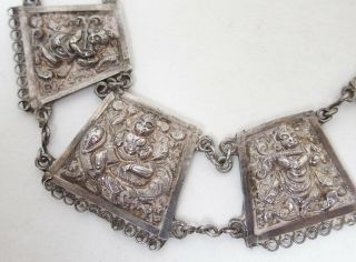 Fine antique Indian silver swami Hindu Deity necklace 12