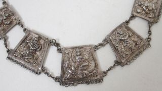 Fine antique Indian silver swami Hindu Deity necklace 2