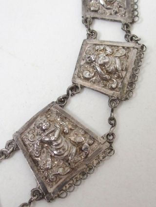 Fine antique Indian silver swami Hindu Deity necklace 4